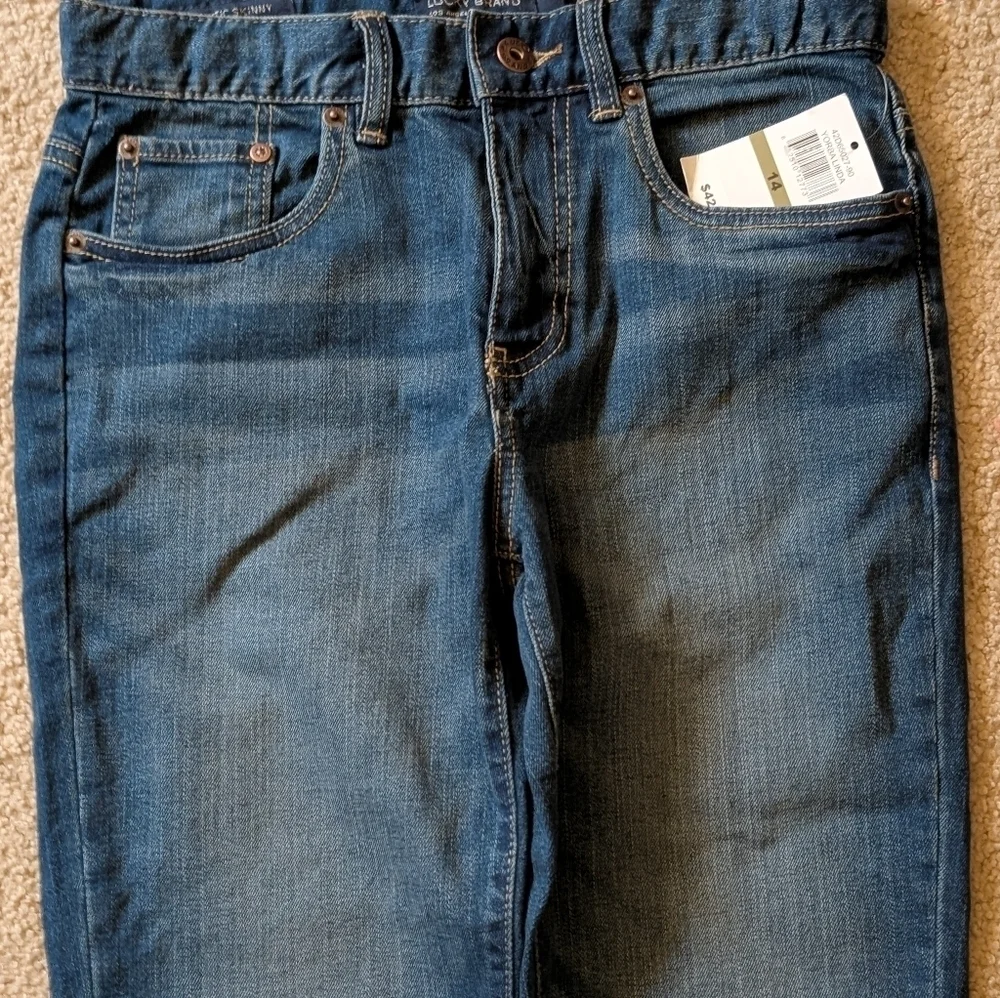 New With Tags Lucky Brand Authentic Skinny With Adjustable Waist Jeans Size 14